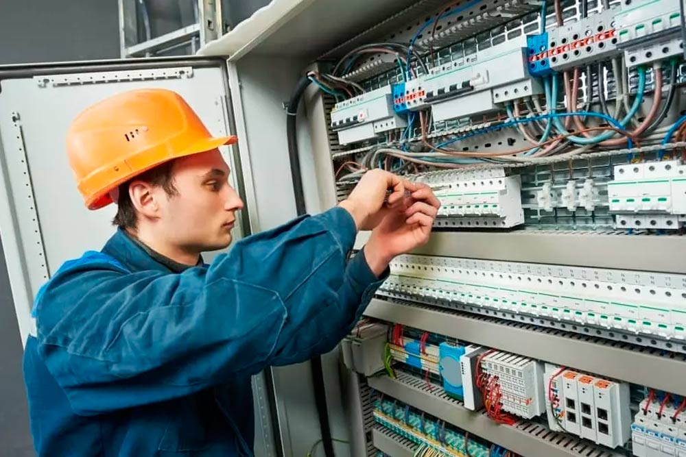 Electrician at work