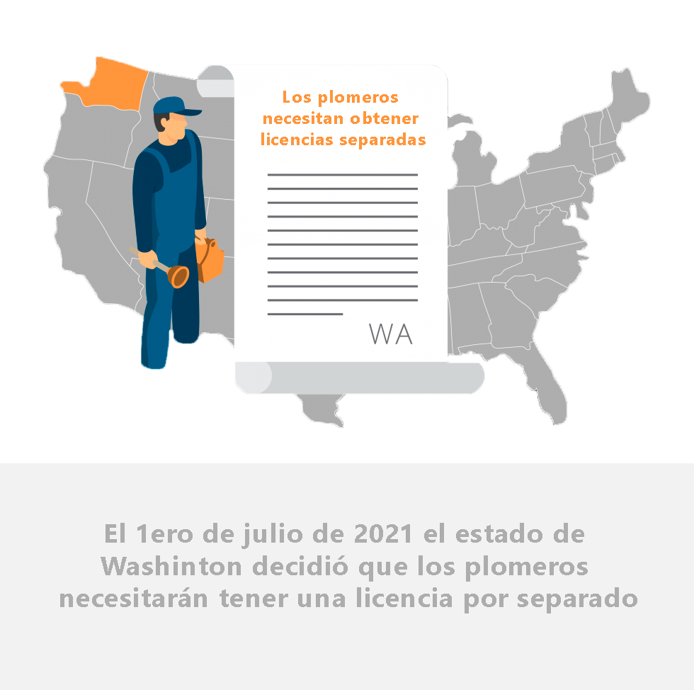 Los plomeros necesitan obtener licencias separadas illustration of america and a contractor
