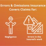 Errors & Omissions Insurance covers claims for: Negligence and errors in the insureds work