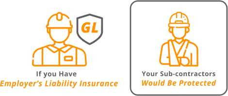 If you have employers liability insurance your subcontractors would be protected