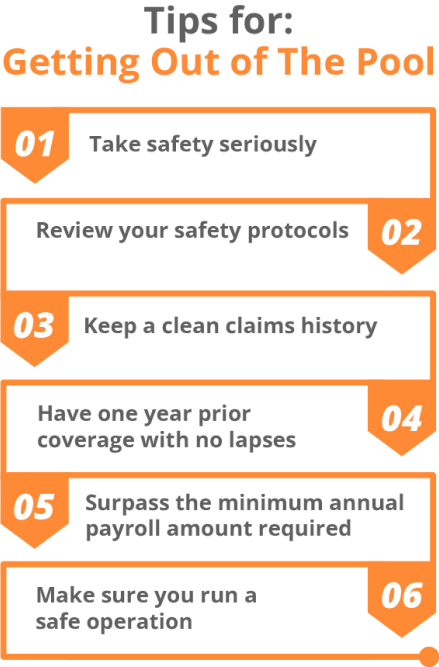 Infographic of tips for getting out of the pool