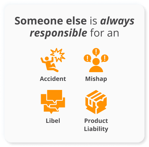 Infographics of someone else is always responsible for an accident mishap libel and product liability
